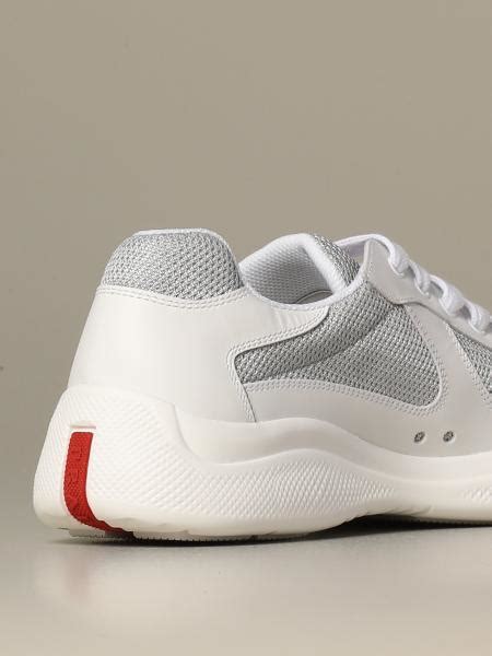 white prada cup sneakers|prada men's america's cup sneakers.